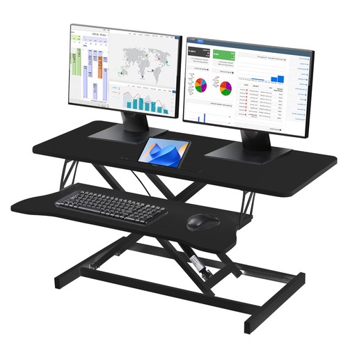 Black home office desk - black,