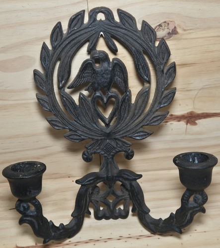 Vintage cast iron wall candle - wall,