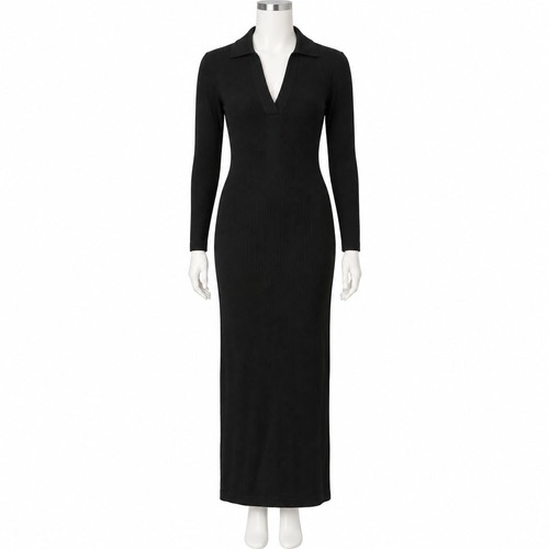 Topshop black ribbed - black, maxi