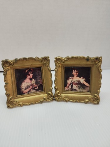 Vintage pair ornate gold - of,