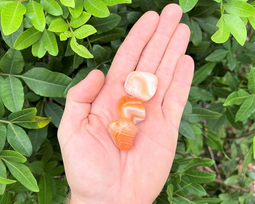 Apricot agate tumbled - apricot,