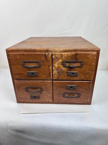 Vintage drawer wood card - wood,