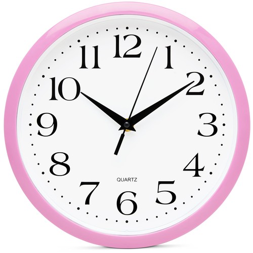 Light pink wall clock - clock, silent
