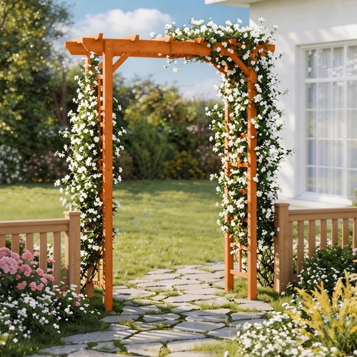 85in wooden garden arbor - wooden,