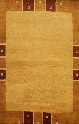 Modern gold wool handmade area - wool,