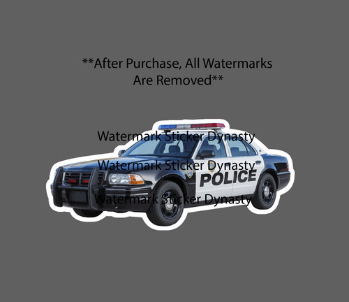 Police car sticker waterproof - police,