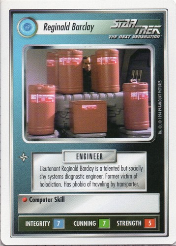 Star trek ccg reginald barclay - trek,