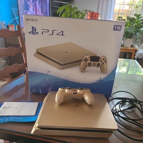 Gold playstation slim - playstation, 4