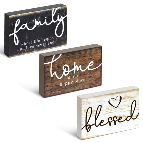 3pcs rustic wood signs with - rustic,