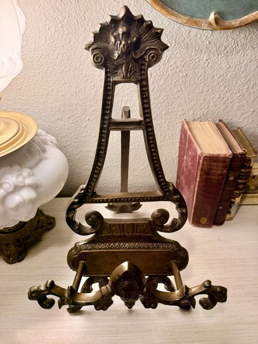 Vintage brass table - brass, book