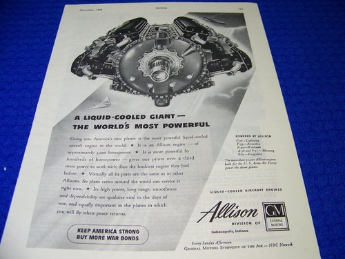 1944 allison aircraft engine - aircraft,