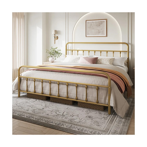 Iron bed frame queen - bed,