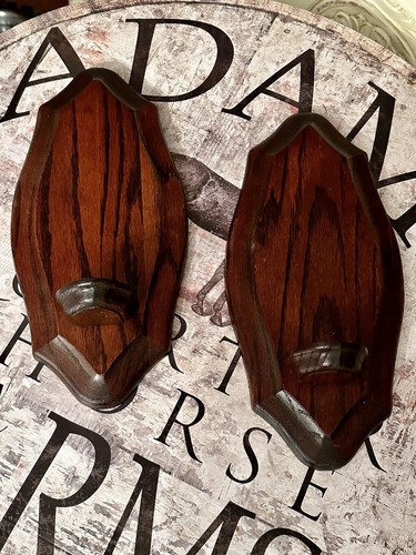 Pair vintage solidwood - of,