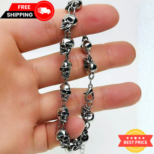 Skull chain bracelet gothic - bracelet,