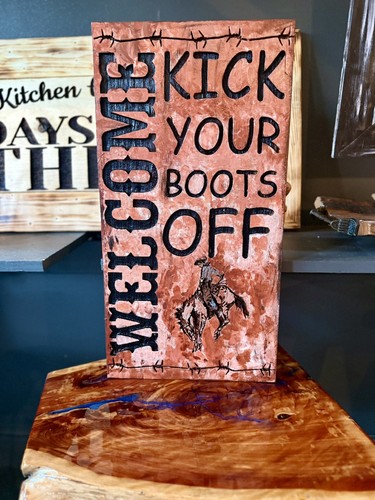 Welcome wood engraved kick - welcome,, wood,