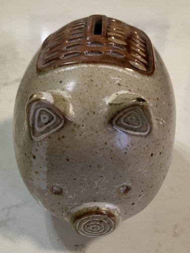 Vintage mcm stoneware pig - mcm,