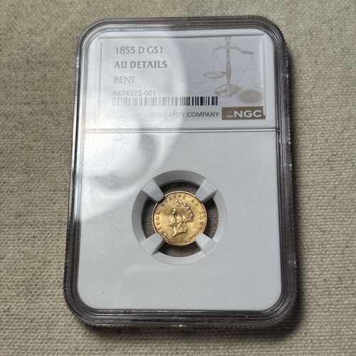 1855 gold dollar 1 - 1855-d, $1
