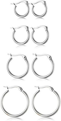 Pairs stainless steel huggie - stainless,