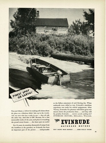 1945 evinrude outboard boat - evinrude,