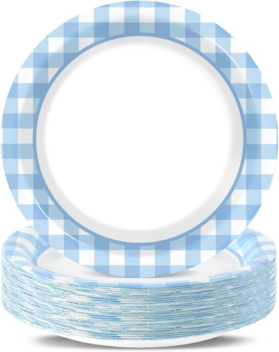 48pcs checkered paper plates - 48pcs,
