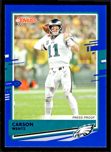 2020 donruss carson wentz blue - carson,