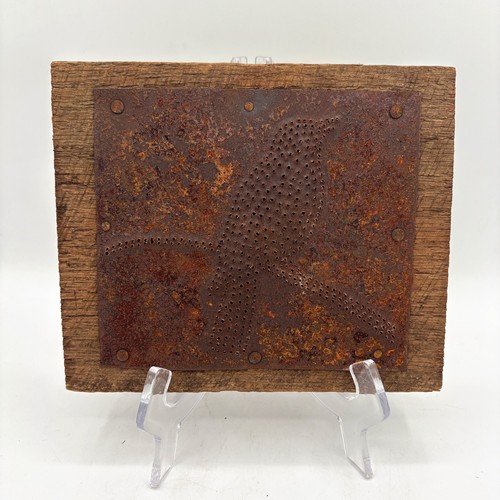 Primitive punched metal tin - primitive,