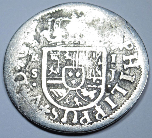 1700 spanish silver reales - silver, 1