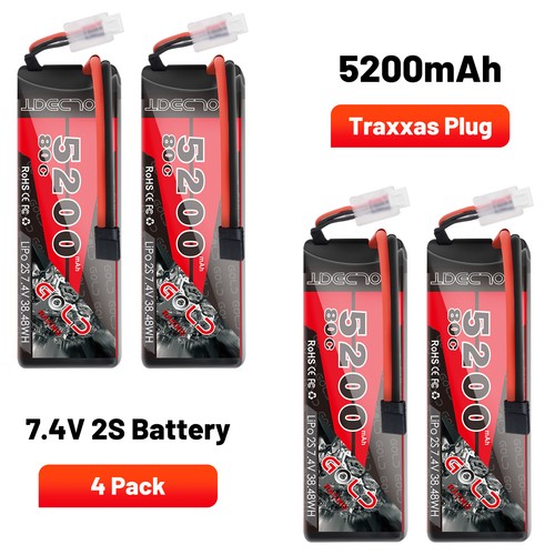 4pack 80c 5200mah rc 2s - 80c, 7.4v
