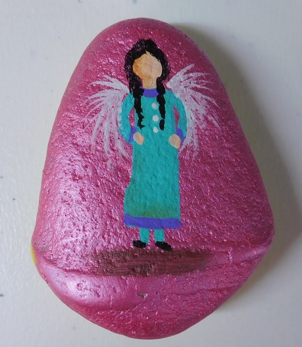 Hand painted rock stone art - painted,