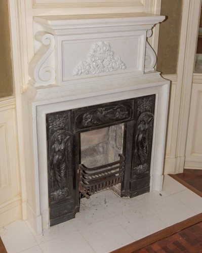 Marble mantel cast - mantel, iron
