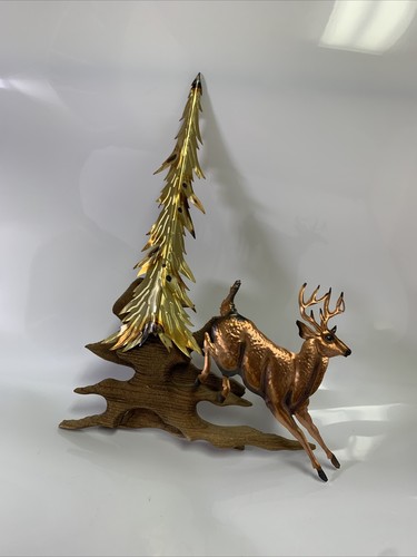 Vintage copper brass deer tree - vintage,