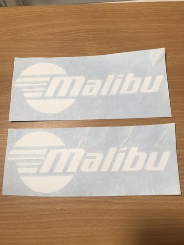 Malibu boat white decals - malibu, 9”
