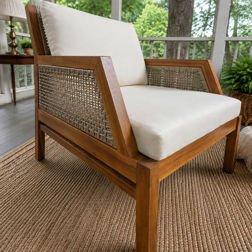 Modern acacia wood patio club - patio,