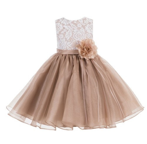 Lace flower girl dress - lace,