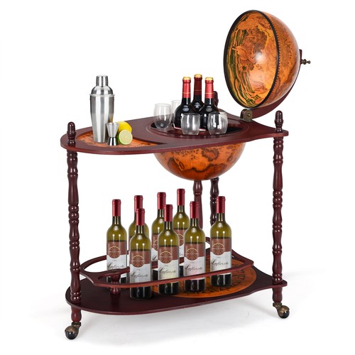 Vintage globe rolling wine bar - vintage,