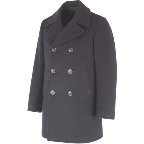 Navy blue pea coat - coat, large