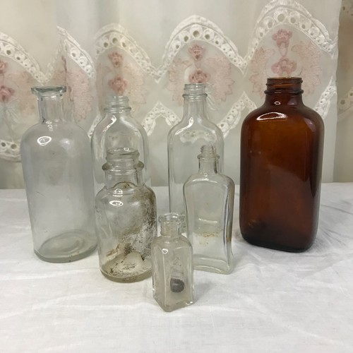 Vintage glass bottles lot - glass, 7