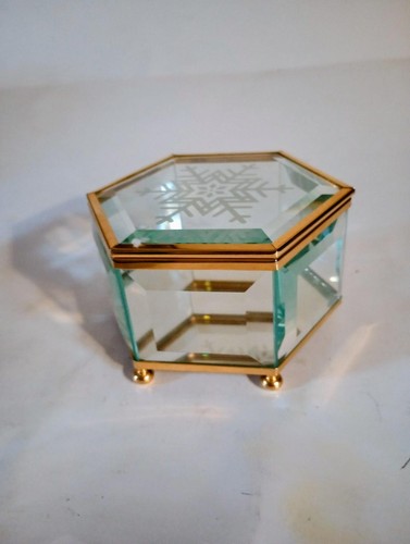 Vintage beveled etched - vintage, glass
