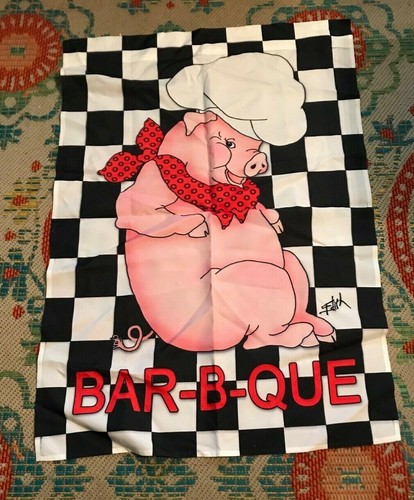 Bbq pig 27x38 white - bbq,