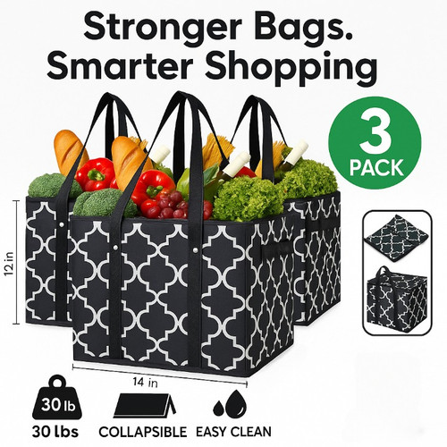 Reusable grocery shopping bags - grocery,