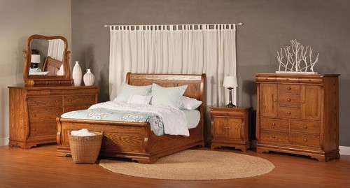 Sleigh bedroom set solid - bedroom,