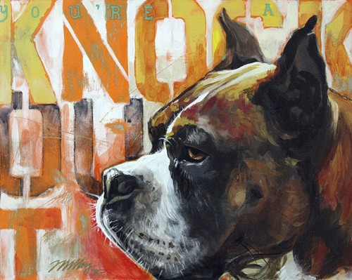 Boxer german dog - boxer, art