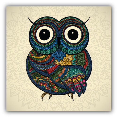 Patterned owl car bumper - owl,