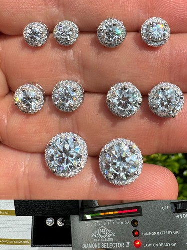 Real moissanite halo stud - halo,