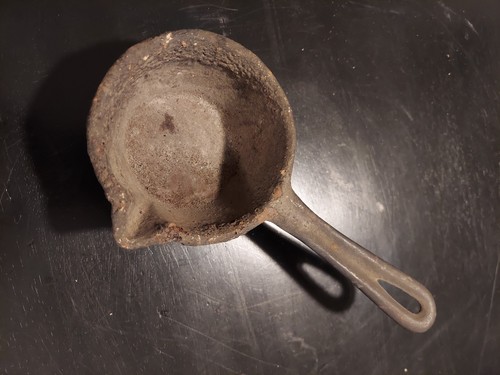 Antique cast iron ladle used - cast,