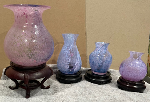 Caithness scotland glass vases - glass,