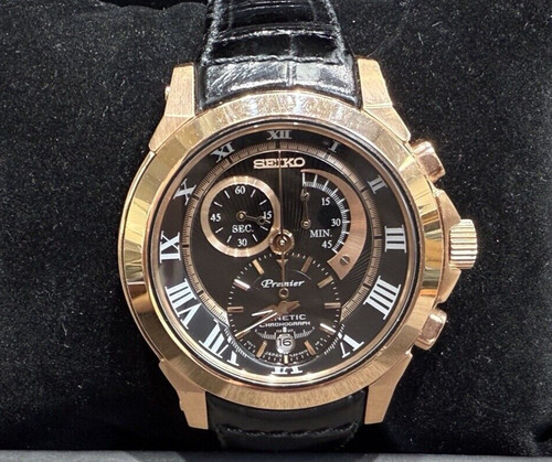 Seiko premier kinetic - black, &