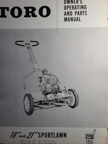 Toro sportlawn 1956 - toro, 21"