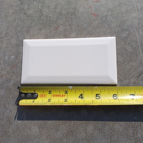 White beveled gloss - 3"x6,