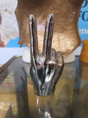 Chrome peace sign hand - sign, 2